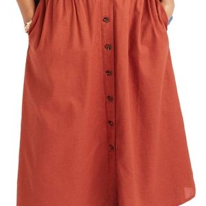 Madewell Palisade Button Midi Skirt